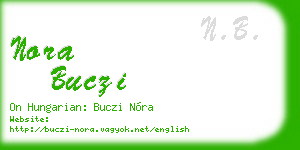 nora buczi business card