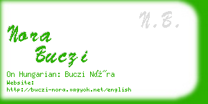 nora buczi business card